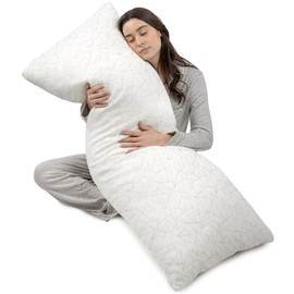 ELAORY Body Pillow, Memory Foam Body Pillow for Adults, Long Pillow for Bed Sleeping, Big Large Firm Full Body Pillow for Side Sleeper, 20x54 Inch, White