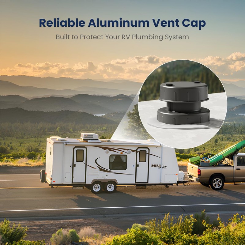 Aluminum RV Roof Vent Cover- Metal Replacement for Plastic Sewer