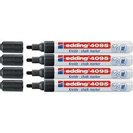 Edding 4095 Chalk Markers 2-3 mm Black Pack of 4