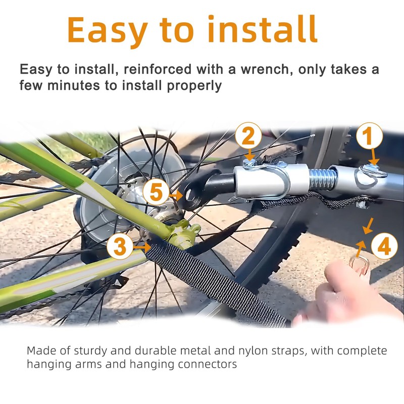 Universal Heavy-Duty Steel Bicycle Trailer Hitch Coupler - Quick-Release Connector