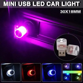 2Pcs x 7 Color Car Interior Accessories Mini Light Neon Atmosphere Parts USB LED