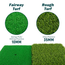Wind Shear Golf Hitting Mat, Dual-Turf Portable & Foldable Golf Mat, Larger Size for Artificial Turf to Enhance Swing, Putting & Hitting- Ideal Golf Practice Mat for Indoor/Outdoor Use