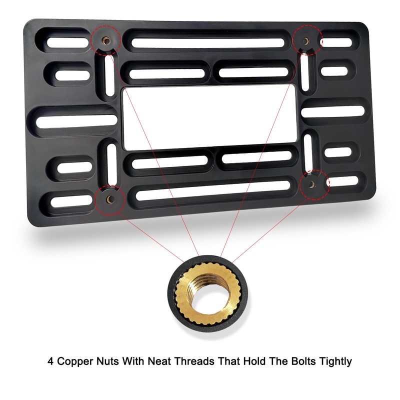 FBJTDQ License Plate Bracket - Black Universal Front Bumper Plastic