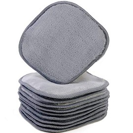 Polyte - Toalla facial desmaquillante de microfibra - Hipoalergénica y sin elementos químicos - Premium - Gris (13 x 13 cm) Pack de 10