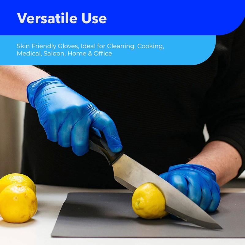 K-MART Gloveman Blue Vinyl Disposable Gloves (Box of 100) (Medium)