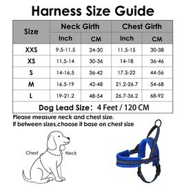 Eyein No Pull Small Dog Harness & Lead, Heavy Duty Easy for Walk Vest Harness Soft Padded Reflective Adjustable Puppy Harness Anti-Twist Pet Lead Quick Fit for Small Dog Cat Animal (S, Blue)