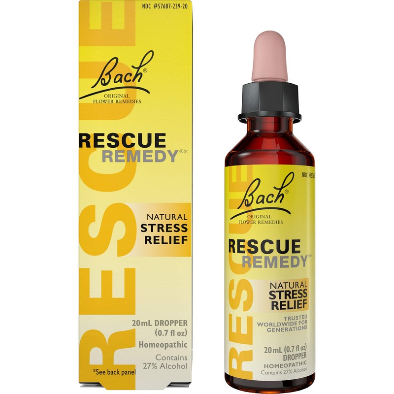 RESCUE Bach RESCUE REMEDY Dropper 20mL, Natural Stress Relief, Homeopathic