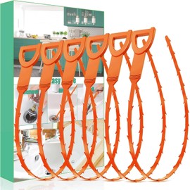 Desatascador de drenaje de pelo Snake – Paquete de 6 herramientas