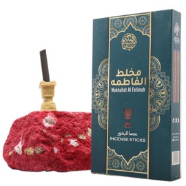 Bakhoor Al Fatima by SAC - Thick Incense Sticks with Incense Holder | Premium Incense Kit for Positive Vibes & Spiritual Decor | Free Modern Incense Burner Holder | 12 Sticks with Free Holder