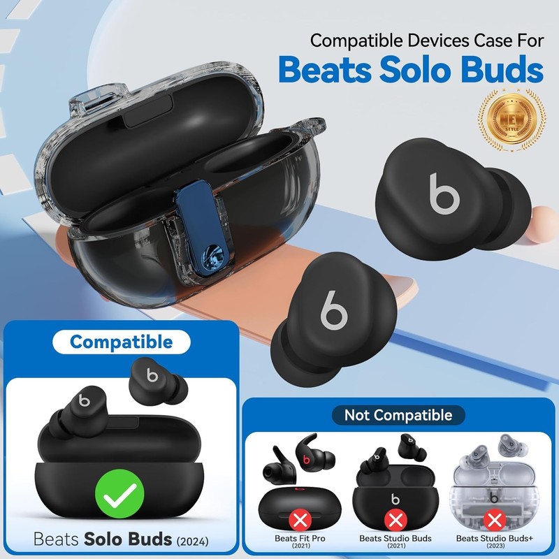 Seucre Lock Case for Beats Solo Buds 2024, with 3-in-1