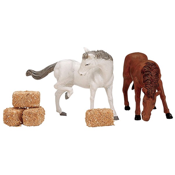 Lemax Village Collection, Feed for the Horses Set of 6 (2 Horses, 4 Bales) #12511
