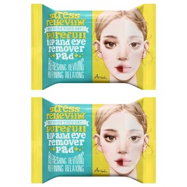 아리얼 스트레스 릴리빙 퓨어풀 립앤아이 리무버 패드 30p, 55g, 2개 Ariel Stress Relieving Purifying Lip & Eye Remover Pads 30 pcs, 55g, 2 packs, 55g × 4개