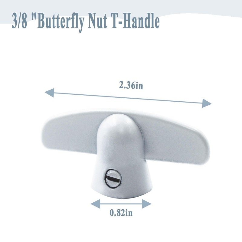 Follde 3/8" Spline Size T-Crank Window Handle Replacement for Pella