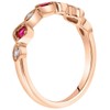PEORA Created Ruby Stackable Ring in Rose Tone Sterling Silver,