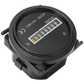 Boat Hour Meter 2.4in Diameter Maximum 99999.99H High Accuracy Mechanical Hour Meter for Boat Vehicle 10‑60V AC Or DC