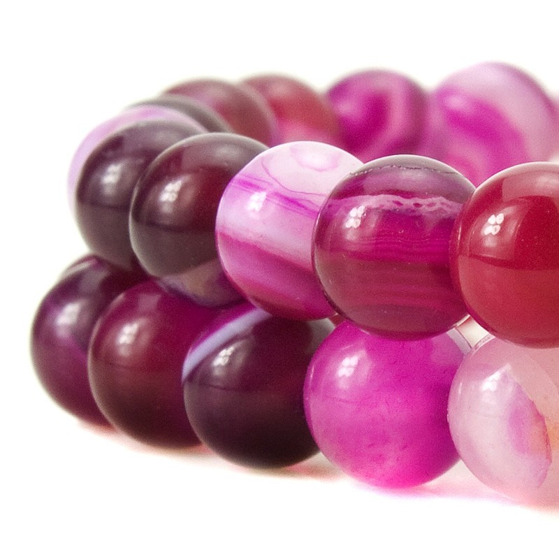 BEADNOVA , Banded Agate, Rose Banded Agate, 6mm