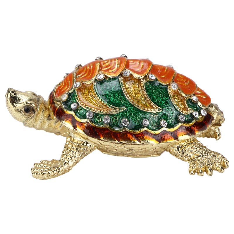 Turtle Trinket Box Turtle Band Jewelry Trinket Box with Painted