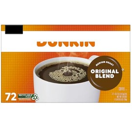 Dunkn. Donuts Original Blend Coffee K-Cup Pods, Medium Roast, 72ct, Pack of 1
