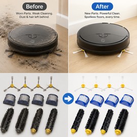 Robot Vacuum Replacement Parts Kit for Roomba 600 Series – 12-Piece Brush, Side Brush & Filter Maintenance Set for Routine Vacuum Care