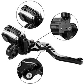 MRELC Universal Motorcycle 7/8" 22mm Handlebar Brake Master Cylinder Clutch Lever CNC Left & Right Set Compatible with Harley Honda Kawasaki Suzuki Yamaha（ Piston Diameter 12.7mm(Black)
