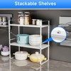 KIKIBRO Expandable Cabinet Shelf Organizer, Stackable Kitchen Pantry Counter Storage,
