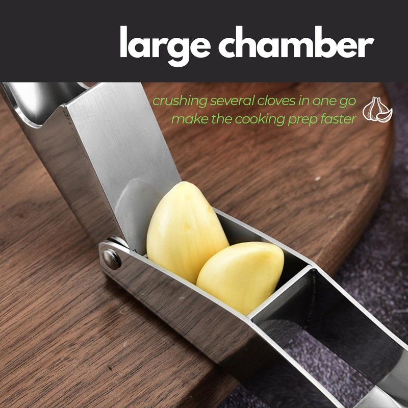 CLOVE Premium 18/8 Stainless Steel Garlic Press Rocker, 100% Anti-Rust