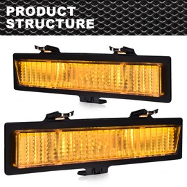 CNNELL Signal Light Parking Lamps Compatible with Chevy Monte Carlo SS 83-88/Fit Chevy Monte Carlo 81-86 (not fit LS 86-88) Amber lens Driver & Passenger Side 919025 919026 261303TA0A 261353TA0A