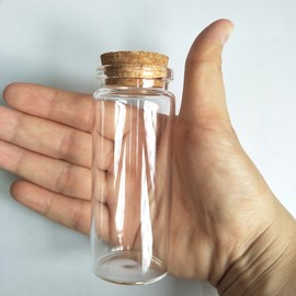 Luo House 6pcs 65ml Small Mini Glass bottles Vials Jars Glass with Cork Stoppers DIY Decoration 65ml 37x90mm(1.18x3.54inch)
