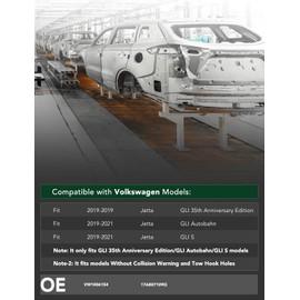 YHTAUTO Front Bumper Reinforcement Impact Bar Steel Compatible with Volkswagen Jetta 2019-2021, Only Fit GLI Models, Bumper Face Bar Reinforcement Beam