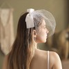 Wedding Mesh Hair comb for Brides, Bow-Tie Short Veil White