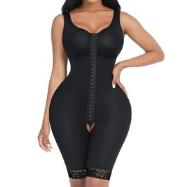 FeelinGirl Women's Shaping Bodysuits Tummy Control Body Shaper Post Surgery Fajas Full Body Shaperwear (Black XL