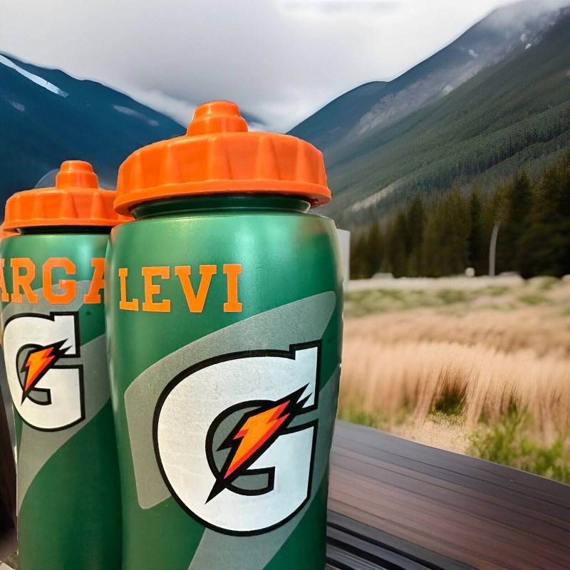 Gatorade CUSTOM NAME Gatorade Squeeze 32oz Plastic Water Bottle Orange