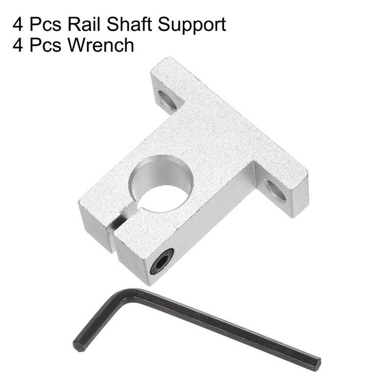 sourcing map 4pcs SK12 Aluminum Linear Rod Rail Shaft Support