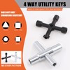 Tanstic 8Pcs Multi-functional Utility Kit, including 4 Ways Utility Spanner,