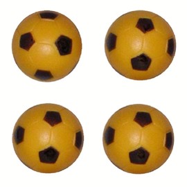 Vebere Set of 4 Black/Yellow Soccer-Look Foosballs 35mm