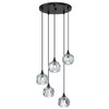 CJY CHENJINYAN 5 Light Modern 4.3in Crystal Black Ceiling Light