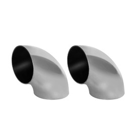 Krtopo 2 x Exhaust Bends, 90 Degree Pipe, Stainless Steel Mandrel Bend, Mandrel Elbow for Car, Modified Exhaust Elbow Pipe, Stair Handrail (2.5 Inch 63 mm)