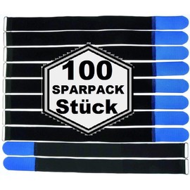 80 cm x 50 mm resealable Velcro cable ties with metal eyelet - cable Velcro tape 300 mm reusable, blue