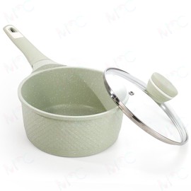 XuanYing Sauce pan 2.0Qt SaucePan with Lid, Non Stick Sauce Pot for Cooking, Easy to Clean, Cooking all stovetop 100% Free PFOA PFAS - Green Granite