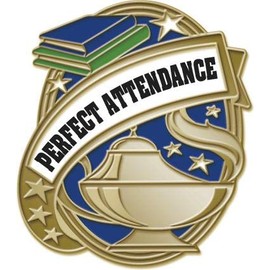 1" Gold Kudos Perfect Attendance Pins - School Attendance Lapel Pin Awards 5 Pack