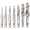 7Pcs Tap Set 1/4 Hex Shank Metric Drilling and Tapping