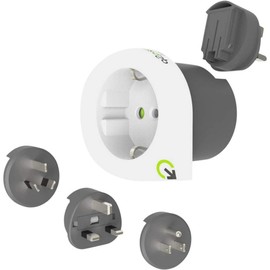 Q2 Power | QPLUX Europe 3in1 | Europe (SCHUKO) to AUS, UK, US | Universal-Reiseadapter mit Erdungsstecker | Kid Safe Stoßschutz | Spannung und Leistung 100V-1600W / 250V-4000W