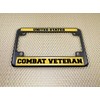 Motorcycle Metal License Plate Frame with U.S. Combat Veteran Design