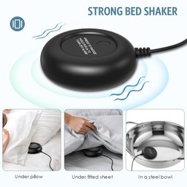 Ankilo Loud Alarm Clocks for Heavy Sleepers Adults, Dual Alarms Clock with Bed Shaker for Deaf, Digital Clock for 4 - Level Volum, 5-Level Brightness, Snooze