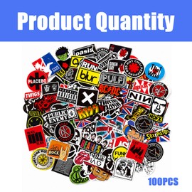 100 Pcs Music Rock Stickers, Waterproof Vinyl Graffiti Decals