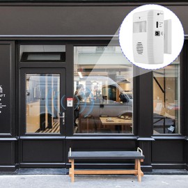 Motion Sensor Doorbell, Business Door Chime Infrared Welcome Sensors Store Buzzer Monitor Outdoor Visitor Bell Wireless Driveway Alarm Long Range Detection Induction Welcomes Device for Shop Garage