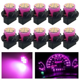 Atmufelp Purple/Pink T10 194 168 LED Dashboard Instrument Panel Light Bulbs, 10Pcs, Super Bright 12V 8-SMD Chipset with Twist Lock Socket for Gauge Cluster Replacement