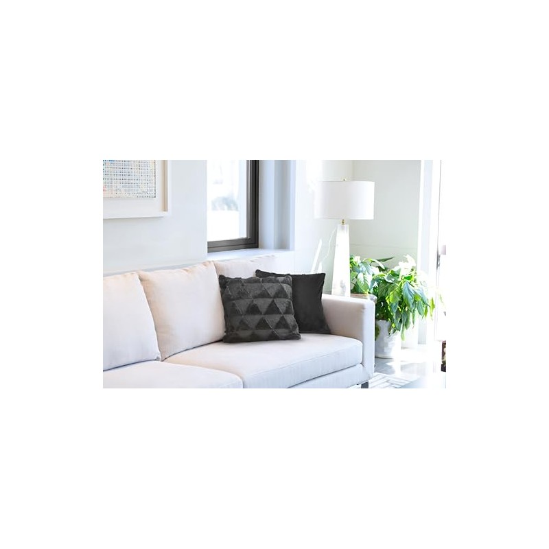 Emma Barclay Nyla Soft Touch Geometric Tufted Cushion Cover (Black)