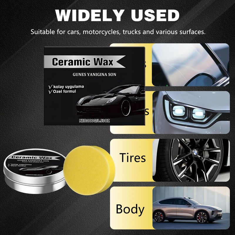 2PCS Titanium Ceramic Wax Cream, Strong Protection Car Coating Polishing