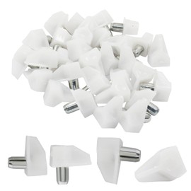 suiwotin 30pcs 3/16 Inch (5mm) Shelf Support Peg, Plastic Cabinet Shelf Pins, Shelf Supports Pins for Closet, Kitchen, Furniture Shelves Holder Pegs, White